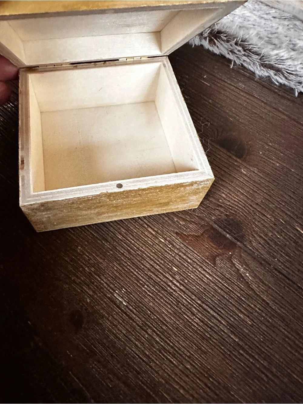 Hand Crafted Gold Beaded Trinket Box with Amber Accents